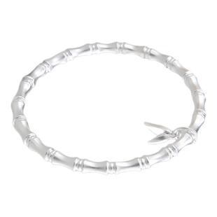 汇宝泉纯银手镯999足银纯手工竹节银手镯女款银镯子送女朋友礼物