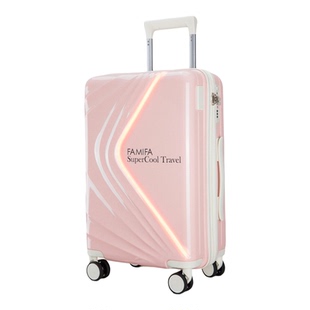 Famifa高颜值发光行李拉杆箱大容量密码锁旅行箱多功能登机行李箱
