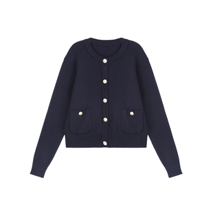 LEOHAPPY女童毛衣开衫儿童针织外套莱赛尔手缝金扣中大童洋气上衣