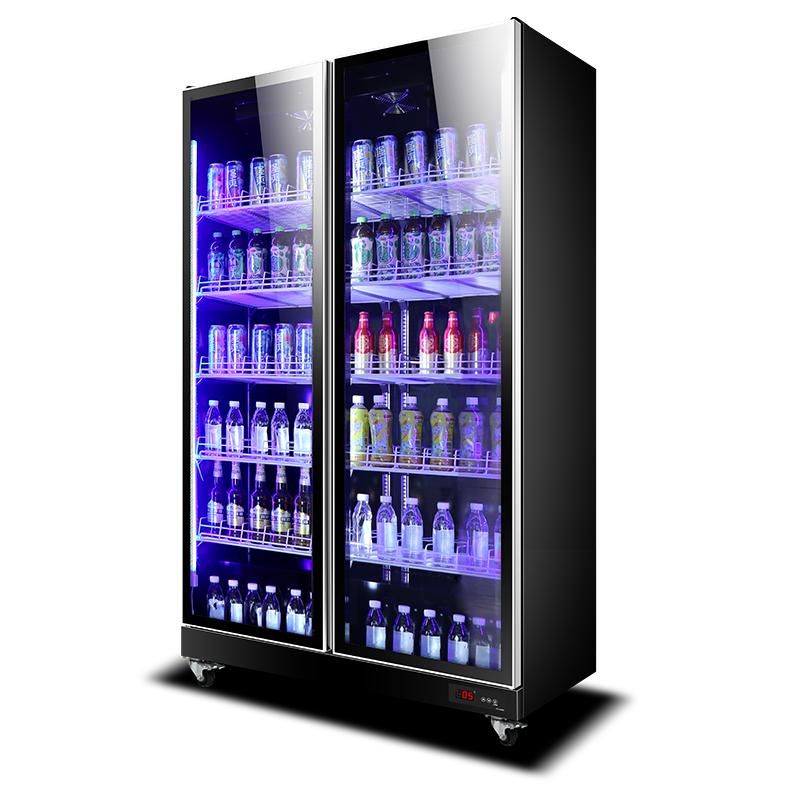 白雪尚品网红商用啤酒柜风冷全屏展示柜酒吧冰箱饮料柜超市保鲜柜