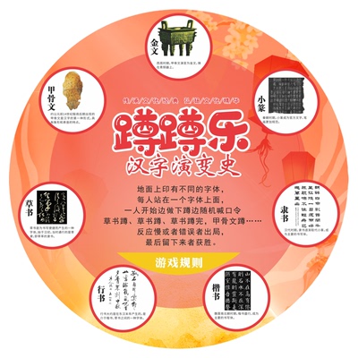 汉字演变史语言萝卜蹲地贴学校