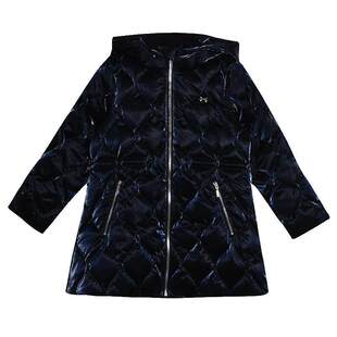 IVY HOUSE常春藤童装女童冬季新款 学院风中长菱格羽绒服外套保暖