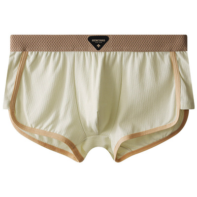 男士平角高叉四角裤纯棉低腰性感