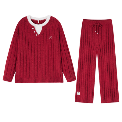 BE红色情侣新年睡衣冬本命年男女