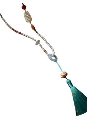 龙纹青绿新中式斜挎项链