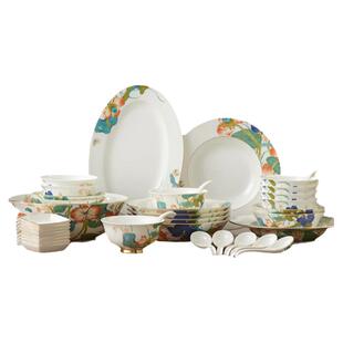 【豪礼加赠】永丰源幸福和鸣36头餐具套装8人位高档陶瓷碗碟礼盒