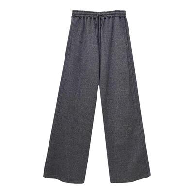 舒适休闲高腰绵羊毛长裤Puhpowee