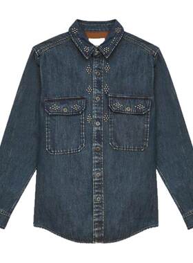 MARANT OSCO休闲时尚男式水洗牛仔衬衫男