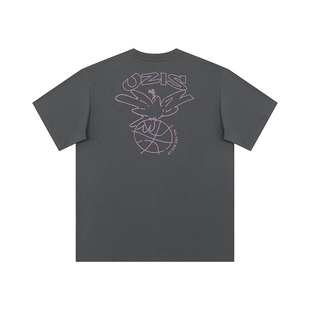 有志者UZIS 运动短袖男美式潮流夏季宽松透气圆领篮球T恤衫和平鸽