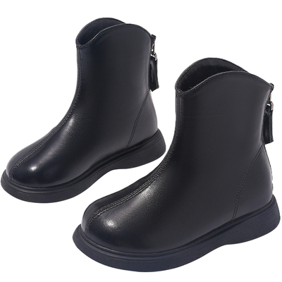 女童靴子黑色英伦风儿童马丁靴