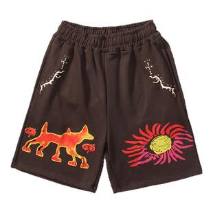 美式高街Travis Scott Cactus Jack嘻哈男女休闲运动短裤潮牌裤子