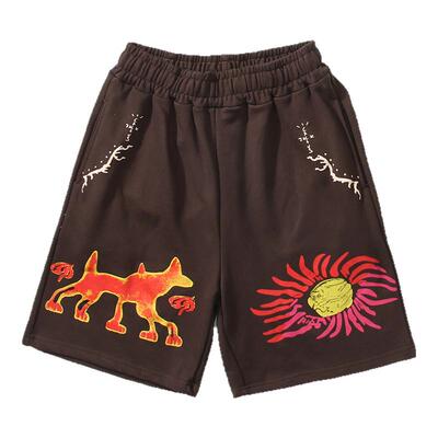 短裤直筒美式潮牌印花休闲裤男