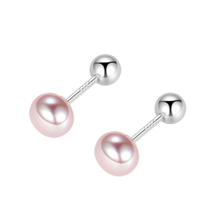 S999纯银淡水珍珠耳钉养耳洞睡觉免摘高级感耳环2025爆款百搭耳饰