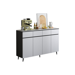 实木岩板餐客厅靠墙收纳边柜茶水柜玄关柜餐靠边柜储物墙柜一体