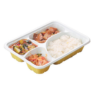 深四格快餐盒1000ML方4格一次性餐盒打包盒带盖多格便当外卖饭盒