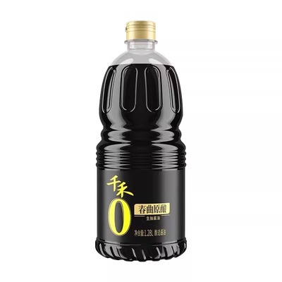 千禾零添加酱油春曲原酿生抽1.28l酿造酱油凉拌点蘸炒菜调味家用