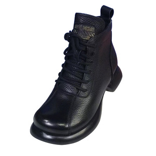 头层牛皮短靴女2025新款春秋单靴低跟软底软皮百搭透气真皮马丁靴