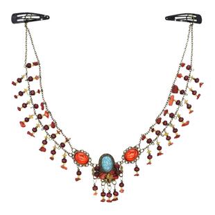 藏族复古民族风眉心坠额头连发饰异域风云南旅游配饰项链耳环头饰