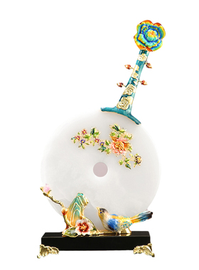 玉石琵琶中古风客厅玄关摆件