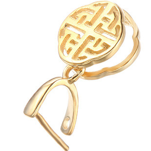 S925银吊坠扣头项链扣diy配件18K金扣子平安扣夹扣佛公观音翡翠扣