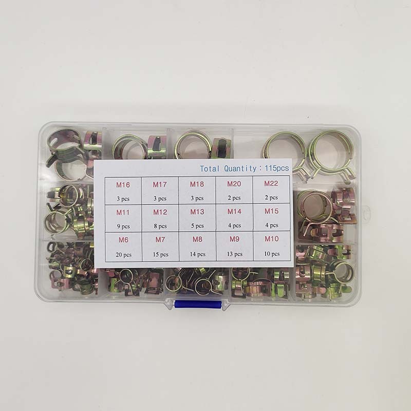 115pcs镀彩锌卡箍喉箍通信抱箍6-22mm通风管电杆紧固弹性喉箍卡