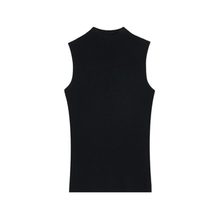 Maven Lin 简雅气质 1OO羊毛半高领吊带背心女修身无袖针织上衣