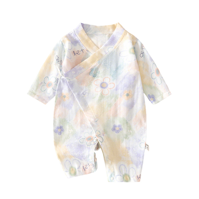 棉恋森婴儿衣服夏季纱布连体衣女