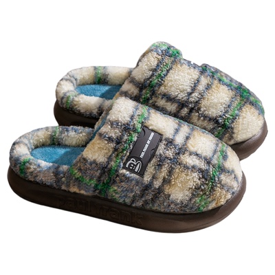 大嘴猴保暖锁温高级简约棉拖鞋