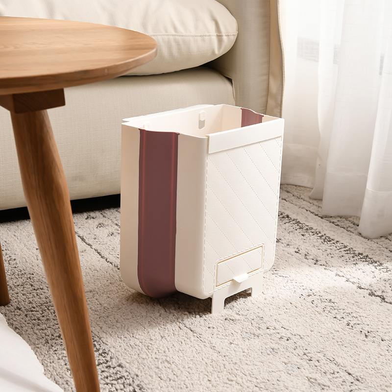 严选厨房折叠式壁挂收纳橱柜门杂物垃圾桶创意分类纸篓悬挂桶家用