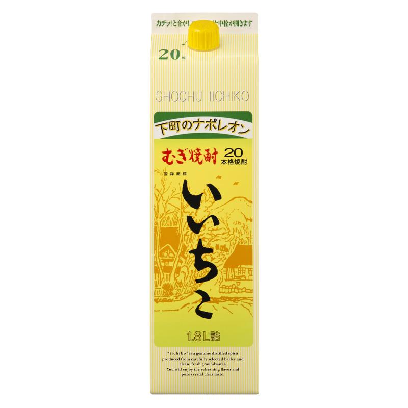 iichiko亦竹烧酒日本进口大麦烧酒1800ml 1.8L纸盒装可泡梅子酒