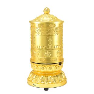 藏式电动转轮 室内家用手拉电动转金筒 西藏学院款转动经桶摆件