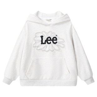Lee kids儿童连帽卫衣春秋男女中大童学院风宽松百搭微弹舒适上衣
