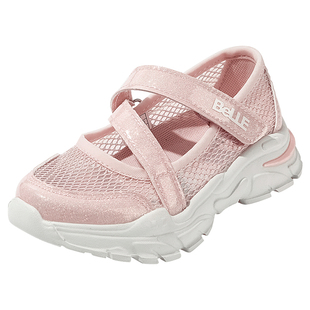 百丽童鞋女童透气网面鞋夏季玛丽珍鞋小女孩时尚运动鞋百搭休闲鞋