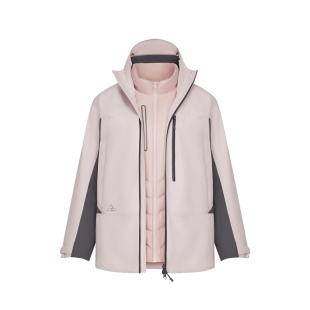 波司登短款户外冲锋衣羽绒服男女情侣款三合一防水登山服叠变外套