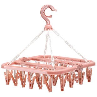 多功能儿童袜子夹晾衣架多夹子衣夹折叠伸缩衣架家用阳台晾晒神器