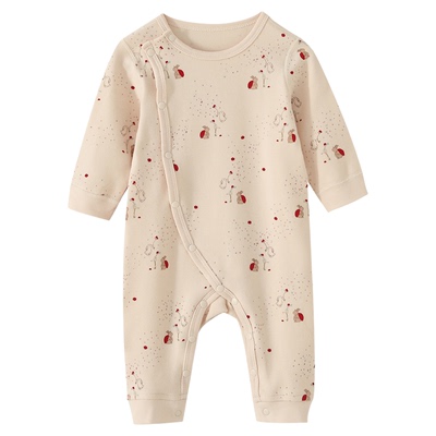 秋冬加厚婴儿连体衣A类纯棉无骨