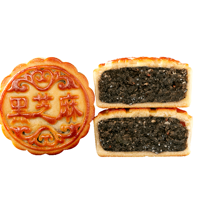传统老式黑芝麻月饼散装儿时味道