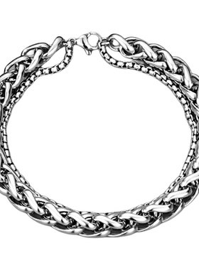 双层手链钛钢不褪色手环