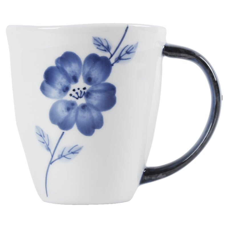 日本进口有田烧蓝铃花手作陶瓷马克杯耐高温咖啡杯高颜值茶杯子