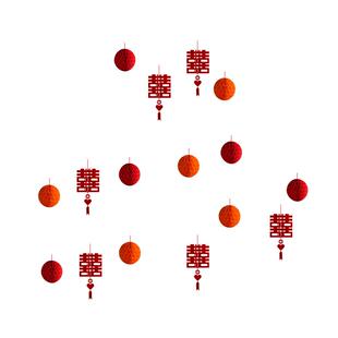 结婚挂饰灯笼婚庆盆栽植物装饰挂件婚房布置绿植盆景喜字挂树上