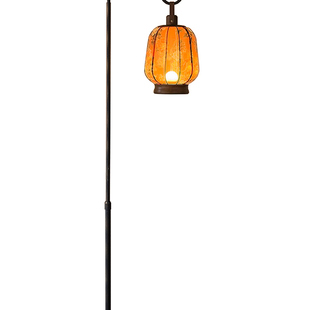 宋式美学仿宫灯立式台灯客厅卧室装饰灯三色调光布艺灯罩落地灯