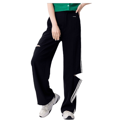 a02小众设计感撞色显瘦休闲裤