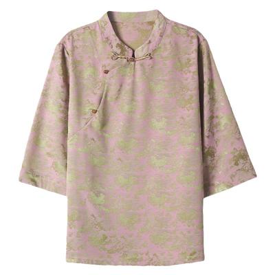 加大码桑蚕丝衬衫上衣