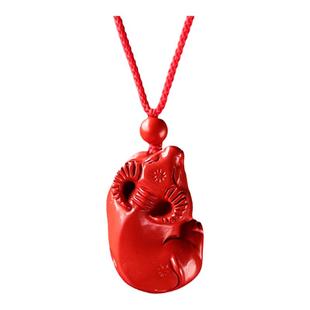 天然正品红砂牛形吊坠男女属相本命年护身符朱砂挂件女牛型饰物