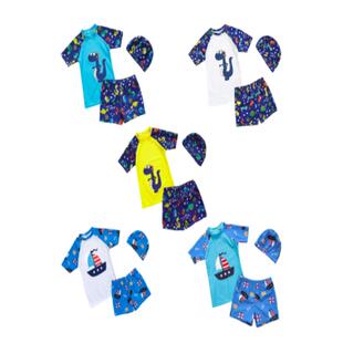 儿童泳衣男童泳裤分体套装宝宝中大童男孩泳装小童卡通恐龙游泳衣