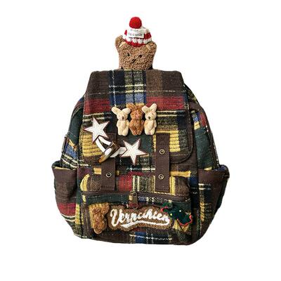 秋冬百搭休闲格子休闲小背包