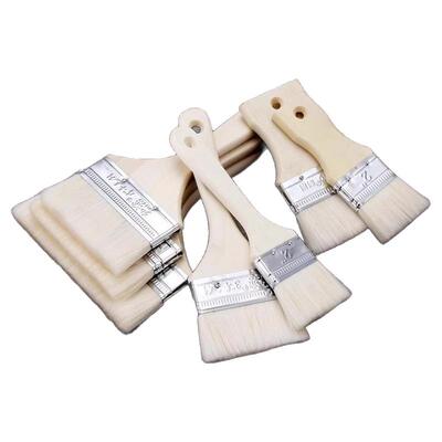 羊毛刷木柄油漆刷猪鬃毛刷工业用木柄刷子烧烤刷清洁除尘刷子50把