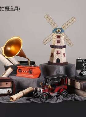 复古小摆件留声机创意家居客厅欧式服装咖啡店店铺轻奢酒柜装饰品