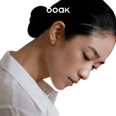 OOAK熔岩肌理玫瑰花耳钉