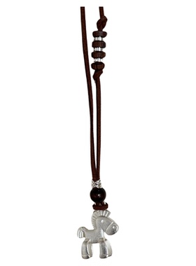 大米饰品】小马银色吊坠项链2025新款轻奢高级感长款秋冬毛衣链女